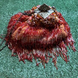 Mary Frances Red Jeweled Beaded Designer Handbag Crossbody vintage rare